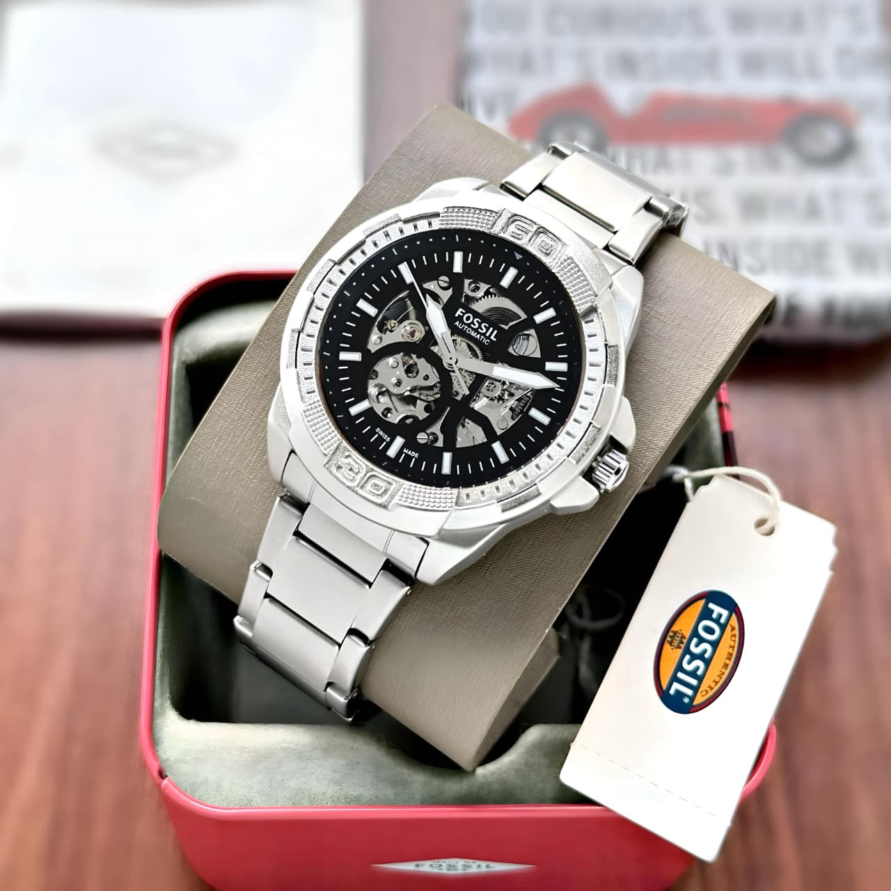 Fossil Bronson Automatic Silver Stainless Steel