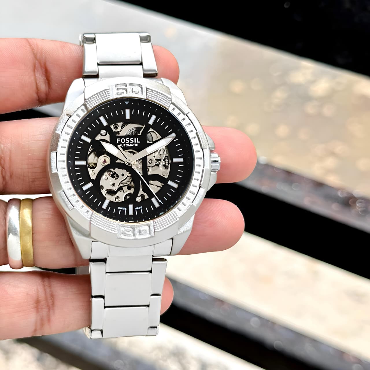 Fossil Bronson Automatic Silver Stainless Steel