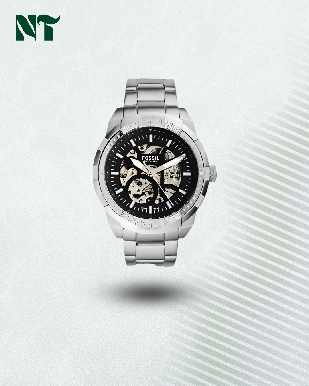 Fossil Bronson Automatic Silver Stainless Steel